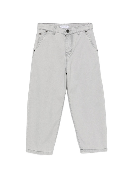 Pantaloni Paolo Pecora gri din bumbac