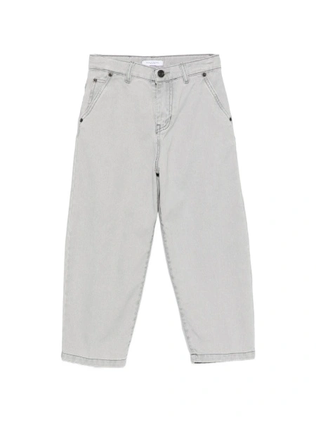 Pantaloni Paolo Pecora gri din bumbac