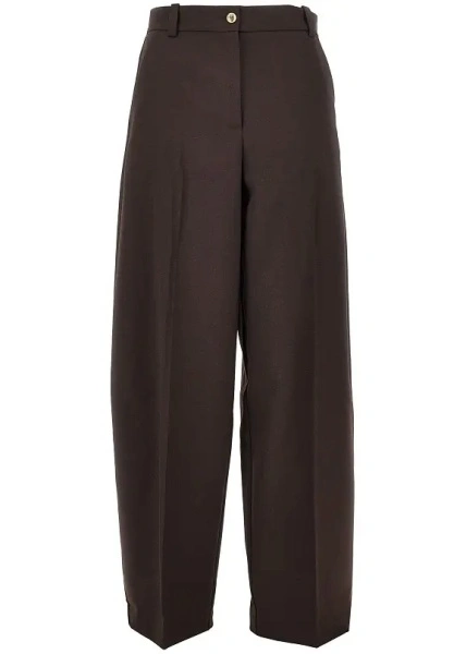 Pantaloni Pinko maro din lana
