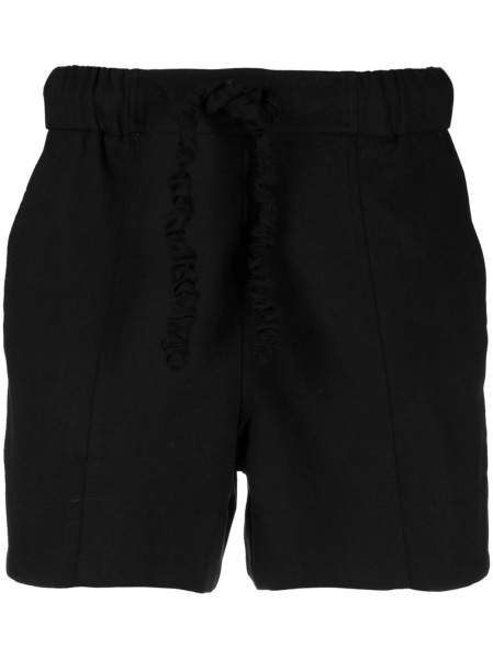 Pantaloni scurti Ganni negri din bumbac organic