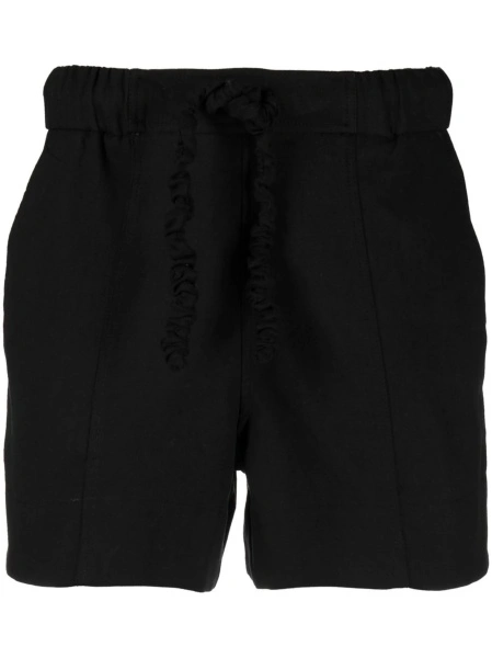 Pantaloni scurti Ganni negri din bumbac organic
