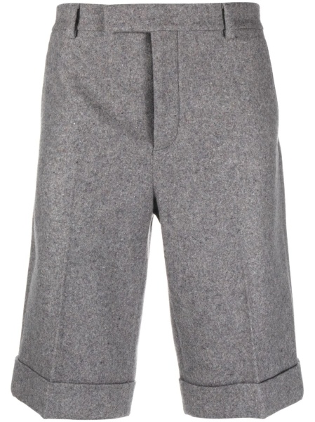 Pantaloni scurti Gucci gri din lana si casmir