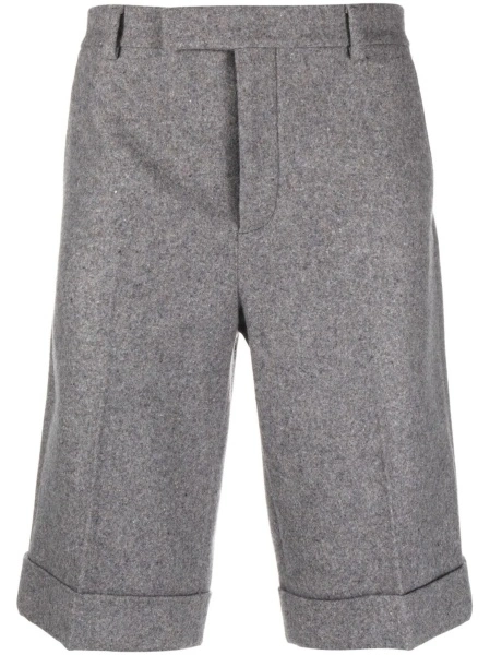 Pantaloni scurti Gucci gri din lana si casmir