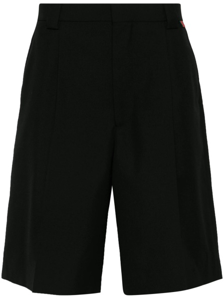 Pantaloni scurti Gucci negri din lana si polyester