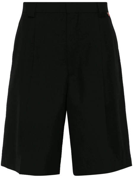 Pantaloni scurti Gucci negri din lana si polyester