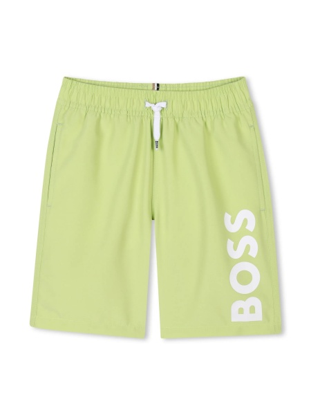 Pantaloni scurti Hugo Boss verzi din polyester
