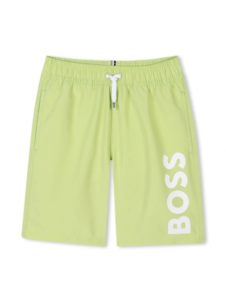 Pantaloni scurti Hugo Boss verzi din polyester