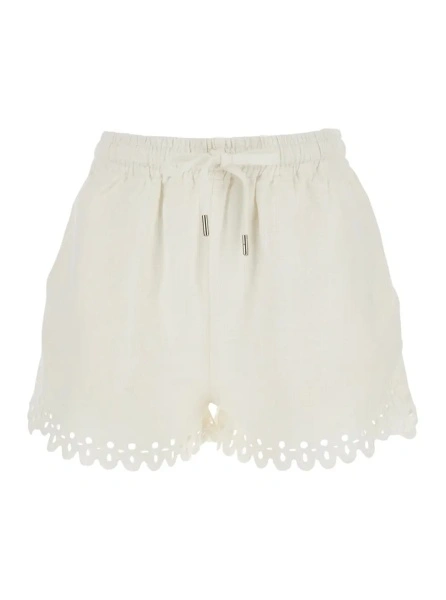 Pantaloni scurti Isabel Marant albi din bumbac