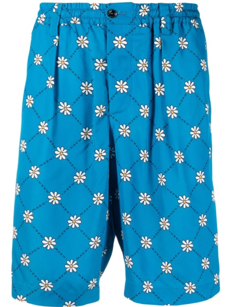 Pantaloni scurti Marni albastri din vascoza