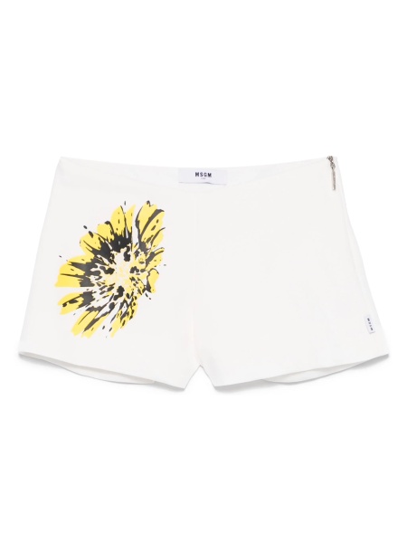 Pantaloni scurti MSGM albi din polyester