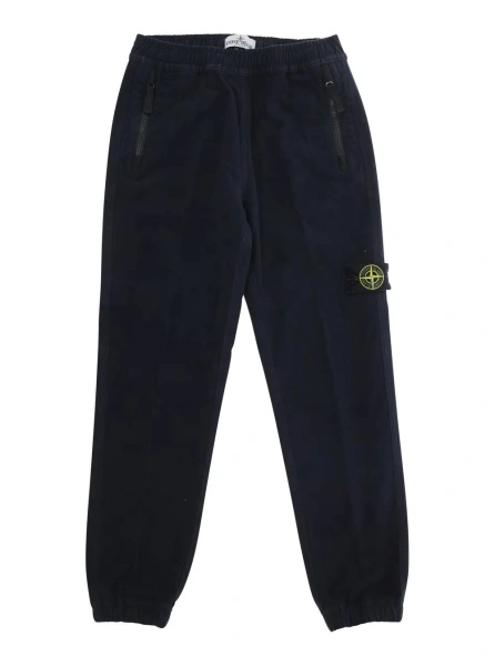 Pantaloni Stone Island albastri din bumbac