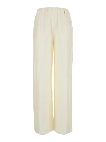 Pantaloni TOTEME albi din matase