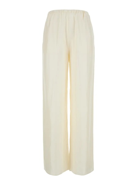 Pantaloni TOTÊME White Pants with elasticated waist and two side pockets in silk for women