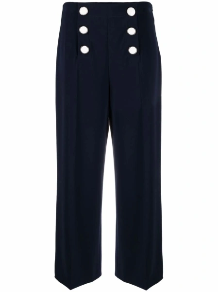 Pantaloni trei sferturi LOVE Moschino albastri din spandex/elastan si polyester