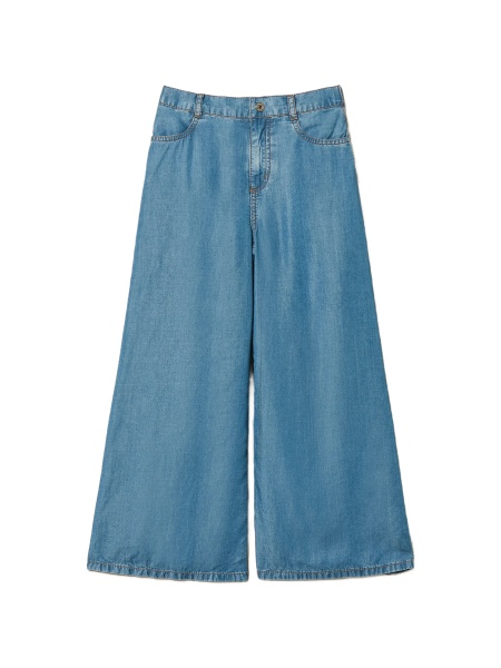 Pantaloni TWIN SET Girl albastri