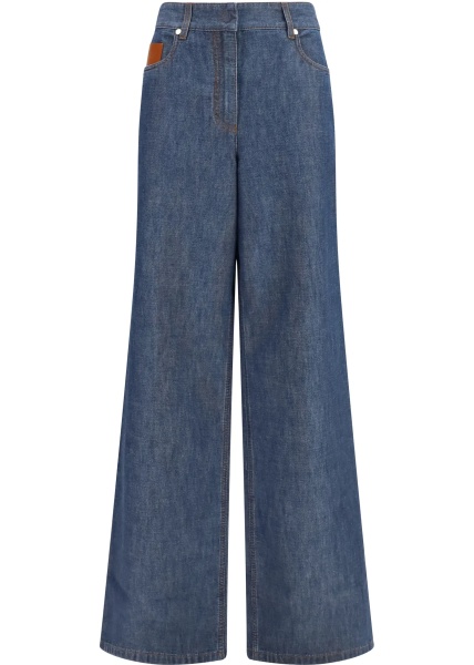 Pantaloni Wide-leg chambray Jeans