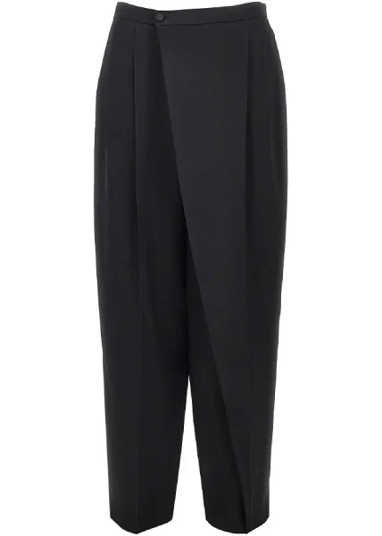 Pantaloni Wrap-over satin pants
