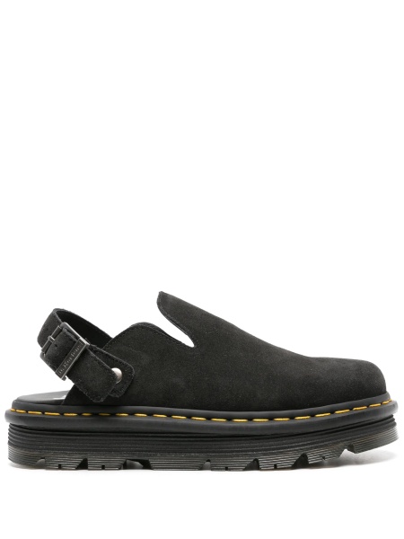 Papuci Dr. Martens negri din piele intoarsa
