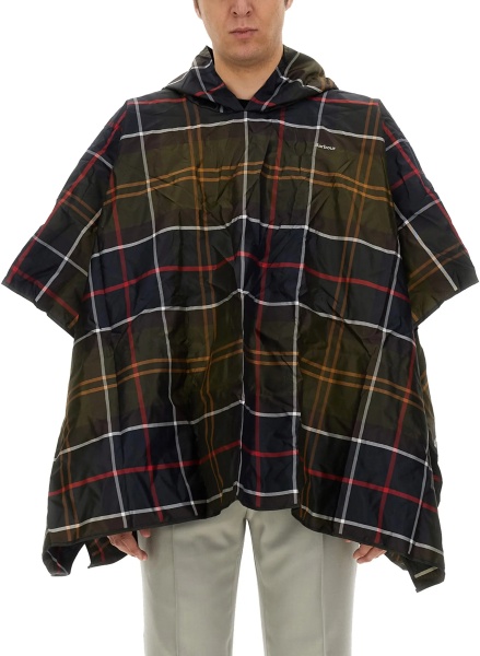 Poncho With Tartan Pattern