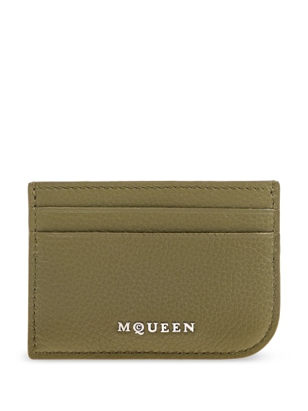 Portofel Alexander McQueen verde din piele