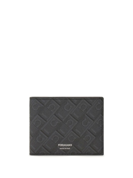 Portofel Ferragamo negru din material textil