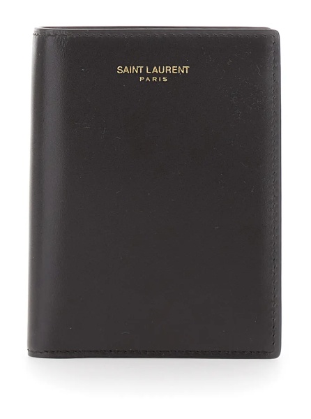 Portofele Brown Cardholder with logo lettering on the front in leather for men