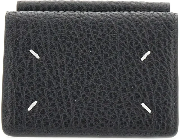 Portofele 'Four Stitches' leather mini wallet