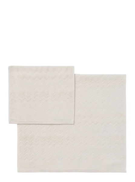 Prosoape MISSONI HOME White two-piece towel set in fabric unisex