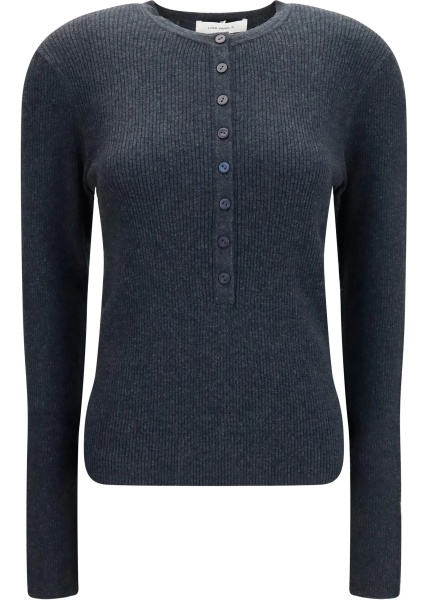 Pulover Airi Henley Sweater in cotton and cashmere