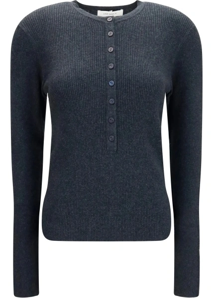 Pulover Airi Henley Sweater in cotton and cashmere