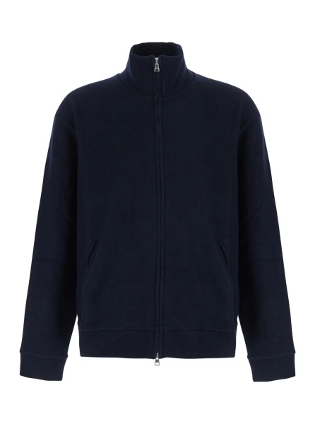 Pulover Blue Sweater with High Neck and Long Sleeves