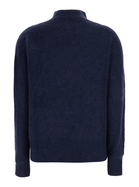 Pulover Blue top with round neck and long sleeves in Fabric, women
