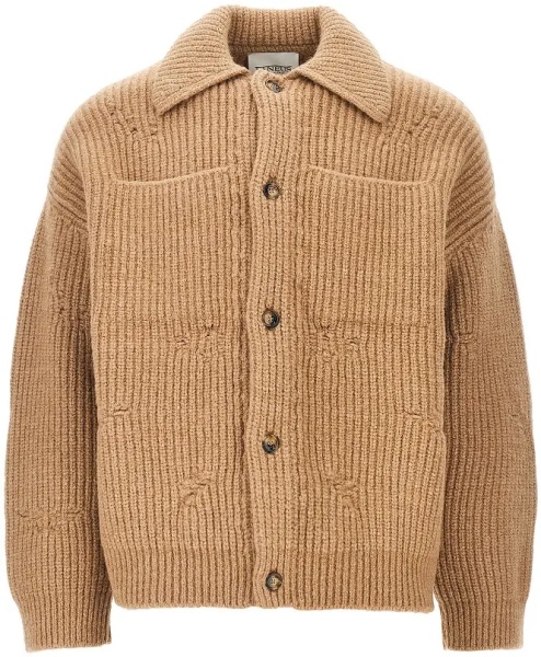 Pulover Distressed effect knitted jacket