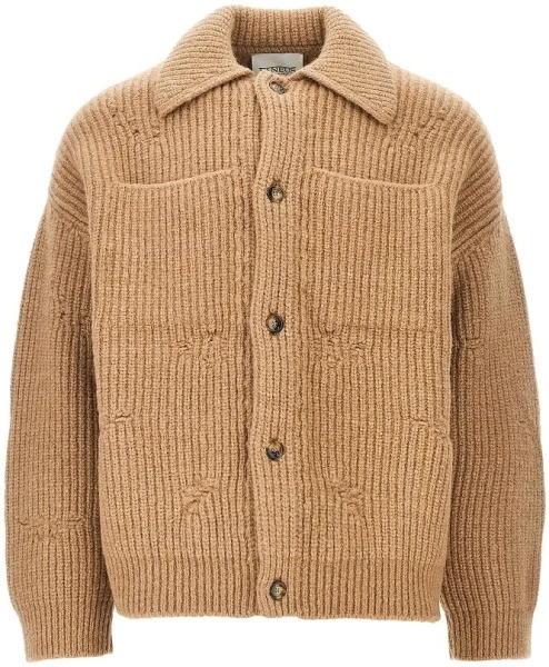 Pulover Distressed effect knitted jacket