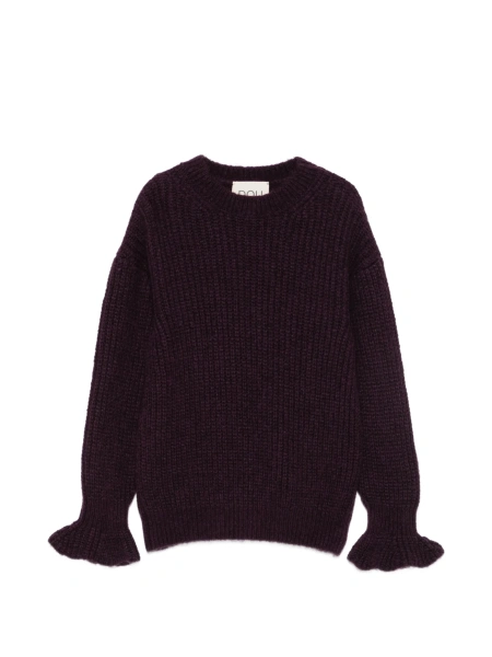 Pulover Dou-Uod violet din lana si poliamida