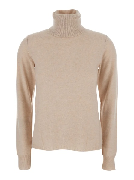 Pulover 'Educata' Beige Sweater with Turtleneck in Wool Woman