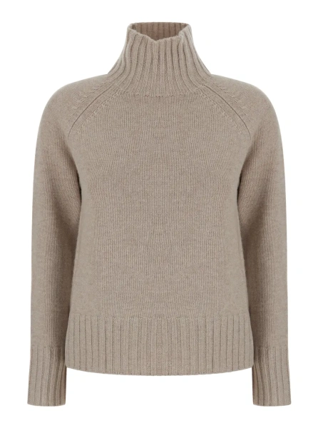 Pulover Gray unisex sweater with essential finish in wool and cashmere