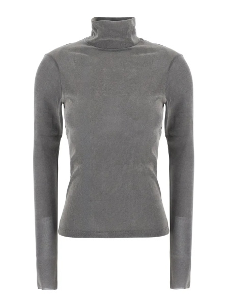 Pulover 'MATILDE' Grey Sweater with high collar and long sleeves in cotton for women