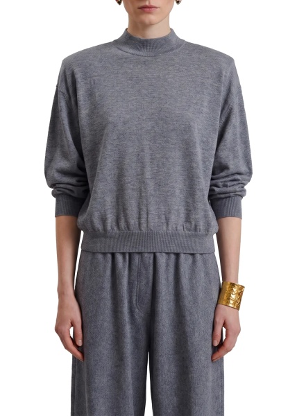 Pulover Melange Rue Padded High Neck Sweater