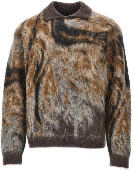 Pulover Mohair-blend sweater with collar