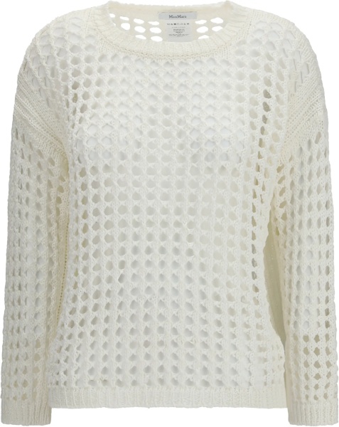 Pulover Open-knit Sweater in linen and cotton yarn