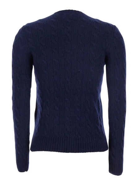 Pulover Ralph Lauren albastru din lana si casmir