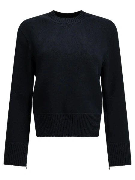 Pulover Sacai albastru din bumbac si casmir