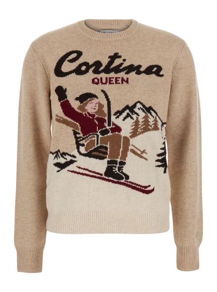 Pulover Sweater NEW QUEEN C - CORTINA QUEEN 11 with wool, viscose, polyamide and cashmere in beige for women