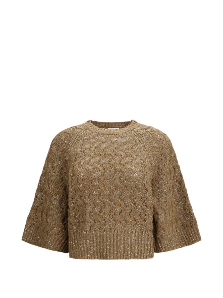 Pulover tricotat Brunello Cucinelli maro