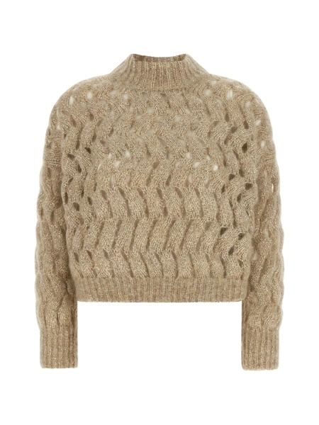 Pulover tricotat Brunello Cucinelli neutru