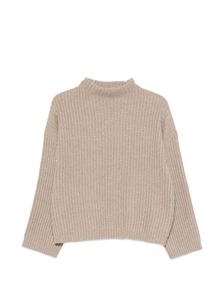 Pulover tricotat Brunello Cucinelli neutru