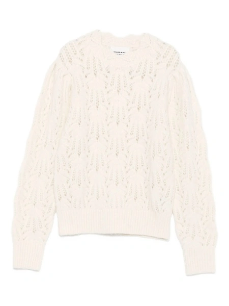 Pulover tricotat ISABEL MARANT ETOILE alb