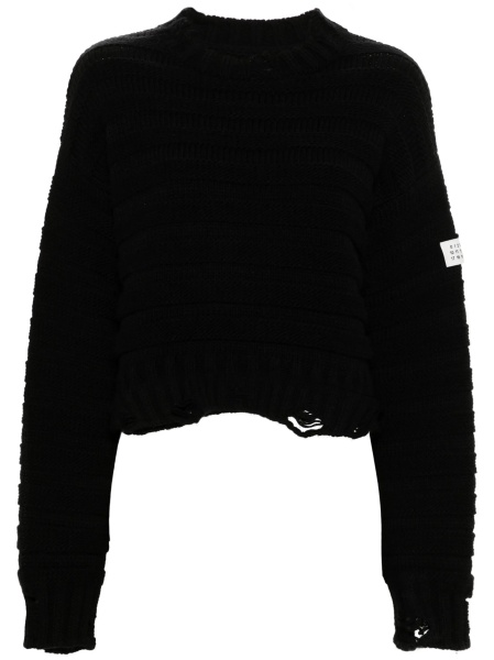 Pulover tricotat MM6 Maison Margiela negru