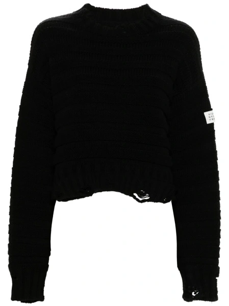 Pulover tricotat MM6 Maison Margiela negru